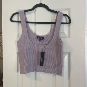 NWT Lulu's Purple Ribbed Crop Tank Top